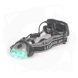 Latarka czołowa  VDL (3xLED) do obserwacji roślin w nocy (światło obojętne dla roślin)