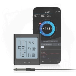 AC Infinity Smart Hygrometr B1  inteligentna stacja pogody Bluetooth z zew. czujnikiem 3,66m / miernik temperatury i higrometr