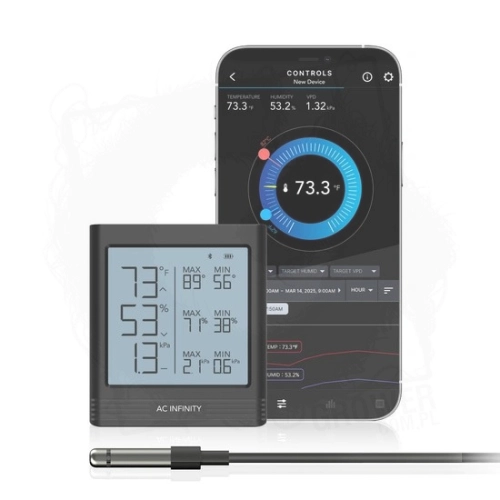 AC Infinity Smart Hygrometr B1 inteligentna stacja pogody Bluetooth z zew czujnikiem 3,66m miernik temperatury i higrometr-1.jpg