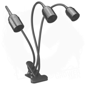 Czarna potrójna oprawa 3xE27 z klipsem, włącznikiem oraz kablem o długości 1,7m