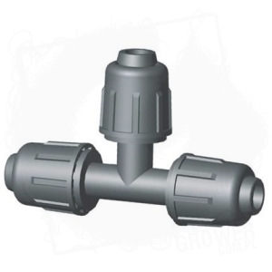 Trójnik / złączka IR- wciskane z nakrętką do rur PE do łączenia linii nawadniającej Ø16mm