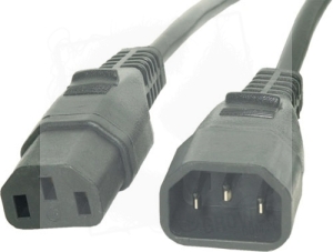 Przewód przedłużający z wtyczką IEC męskie/żeńskie 3m 3x1mm