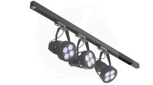 VertiCana czarny zestaw oświetleniowy 3x35W, soczewka do wyboru